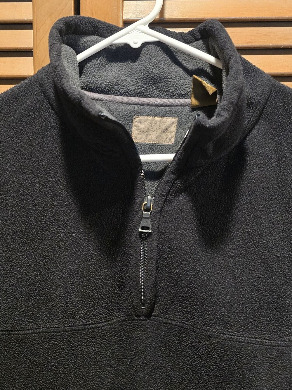 Vintage Weatherproof Black Fleece Quarter Zip Pullover Sweater Jacket Men's XL - Picture 5 of 8